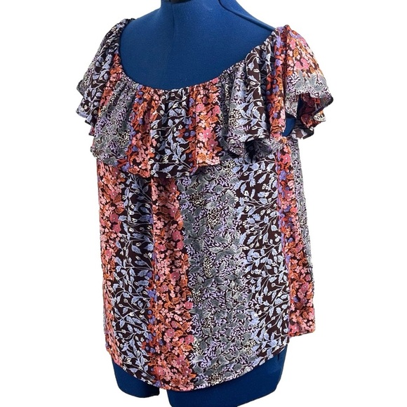 Maeve Tops - Anthropologie Maeve Vallita Floral Print Off The Shoulder Top Size Large Peasant